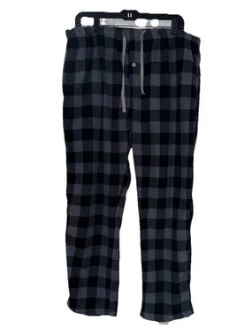 Isotoner Men's Sleepwear XL Black & Gray Plaid